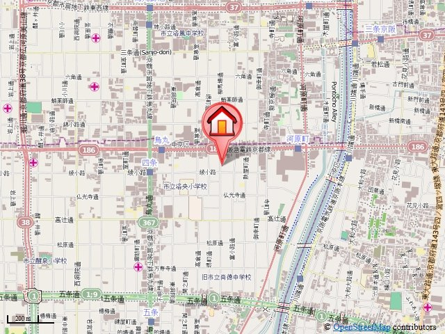 ビレイユ真英四条柳馬場の地図