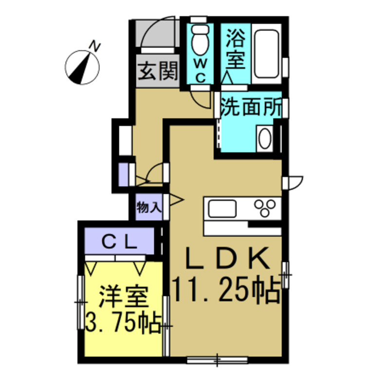 リーブルファイン樽水 1号棟の間取り