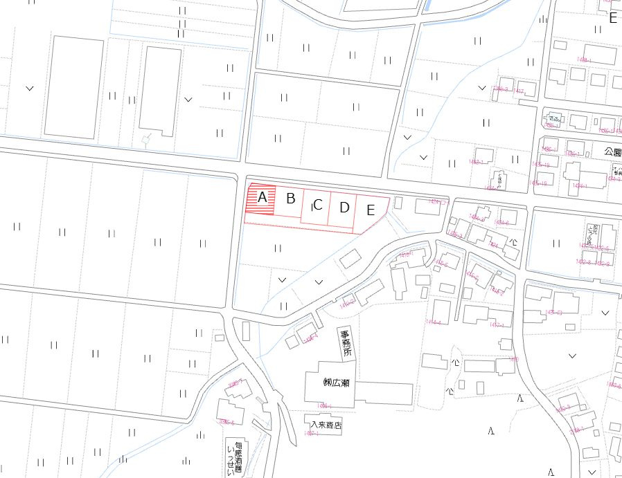 都城市乙房町の売地の土地図