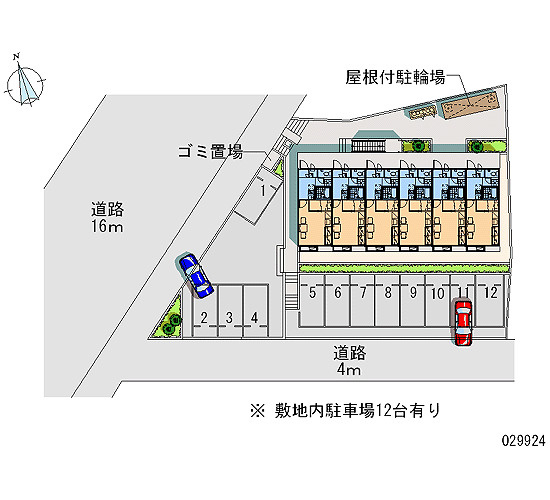 レオパレスコムティの駐車場|画像4