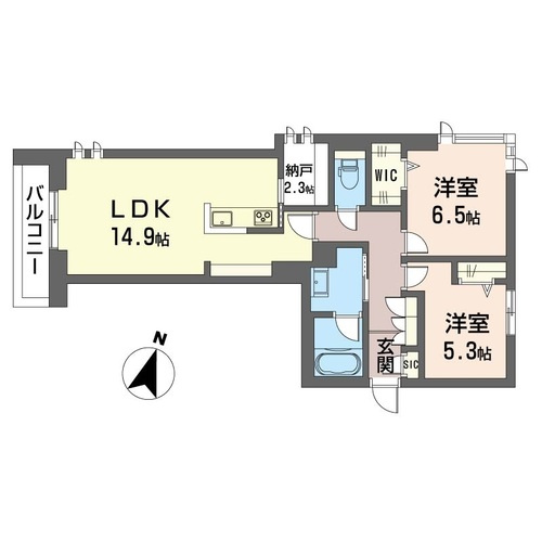 東村山市廻田町４丁目の賃貸マンションの間取り