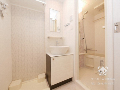 【独立洗面台】 | エスリード中之島ザ・コア | 朝の支度にも助かる、独立の洗髪洗面化粧台