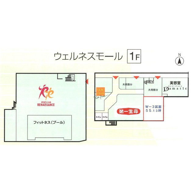 本巣市政田の店舗事務所の間取り