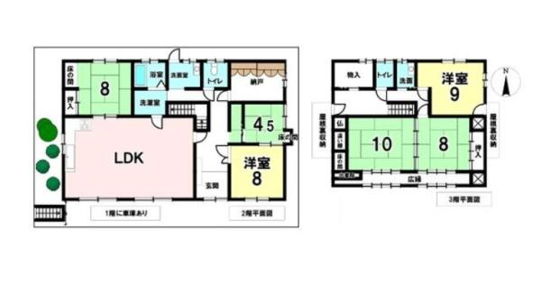 貴志川町長山中古戸建の間取り|6SLDK、土地面積238.7平米、建物面積229.72平米