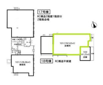 知多市朝倉団地18号棟貸店舗の間取り