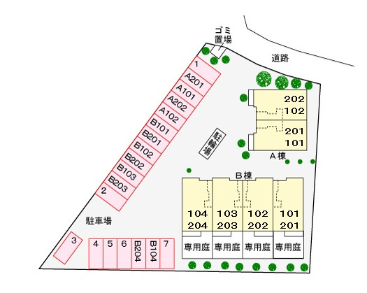 ジャックパレスBの区画図