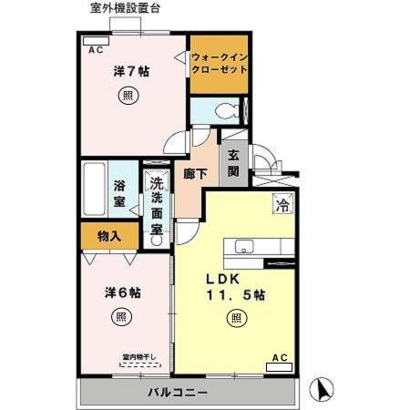 【間取り】 | ファミリーメイト矢田 　A棟