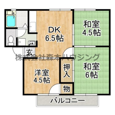 【間取り】 | 　石橋ハイツB