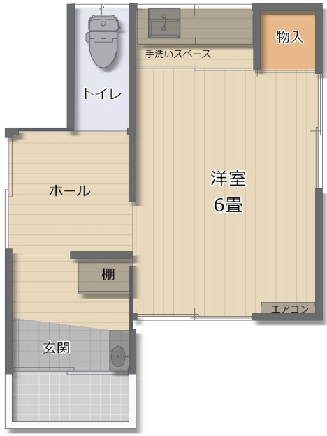 津山市林田　貸店舗の間取り
