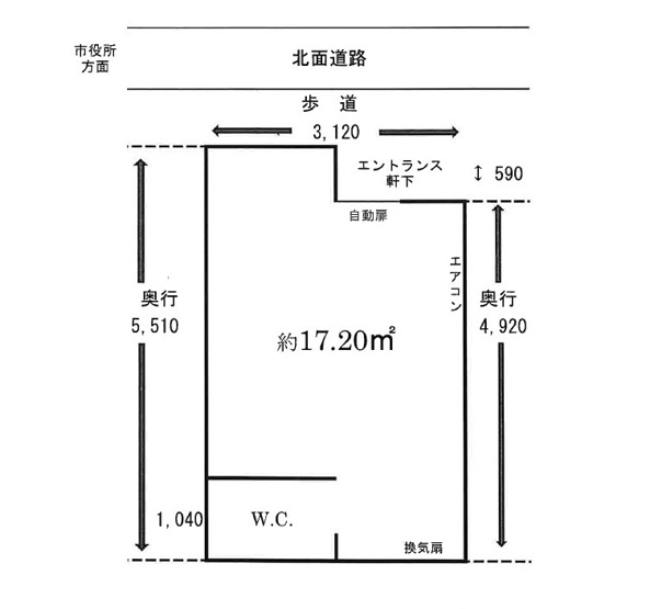 【区画図】 | 岐阜市司町1階東貸店舗 | 図面
