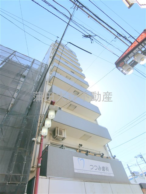 プラムパーク嶋田の外観|1990年2月築　SRC鉄骨鉄筋コンクリート造地上11階地下1階建て
東京都大田区東蒲田1丁目　京急本線梅屋敷駅徒歩1分