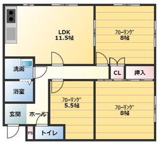 【間取り】 | ブライトヒルズ元町