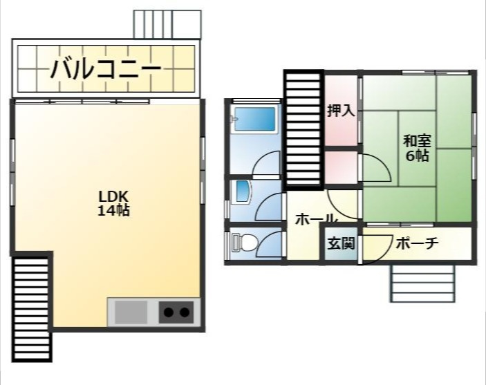 ニューパークひるが野①木造2階建の間取り