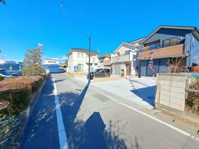 新築　高崎市八千代町1丁目全2棟　Blooming　Garden　2号棟の前面道路含む現地写真|現地写真　南側接道幅員約4.1ｍ