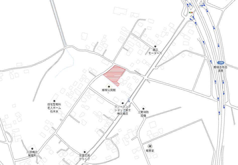 都城市梅北町の売地の土地図