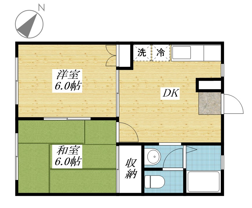 クロノス拝島町Northの間取り|※図面反転