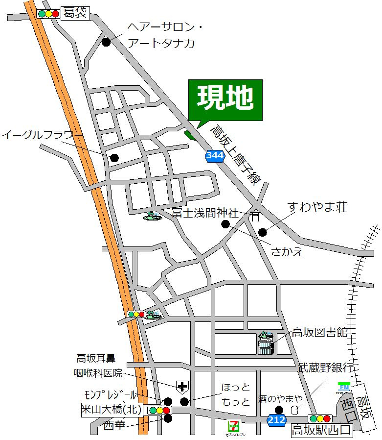 東松山市西本宿　土地176坪の地図