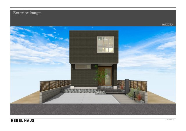 名東区よもぎ台一丁目土地の外観パース|ヘーベルハウスによる参考プランです！プランについても是非、ご相談ください！