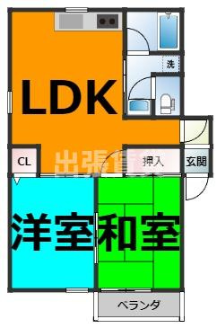 仲介手数料0円！コーポ第2法吉の間取り