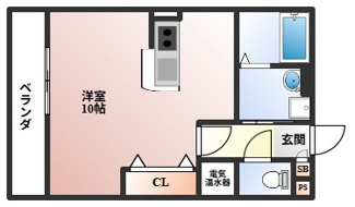 【間取り】 | フラットヒル服部　A