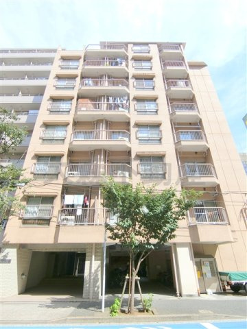 TS大森ハイムの外観|1972年9月築　SRC鉄骨鉄筋コンクリート造地上8階建て1LDK総戸数27戸の人気賃貸マンション　東京都品川区南大井３丁目JR京浜東北線大森駅徒歩8分京急本線大森海岸駅徒歩2分の立地