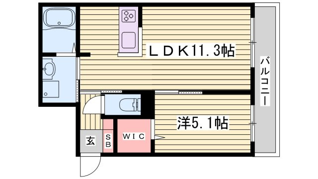 シャーメゾン　姫路Wの間取り