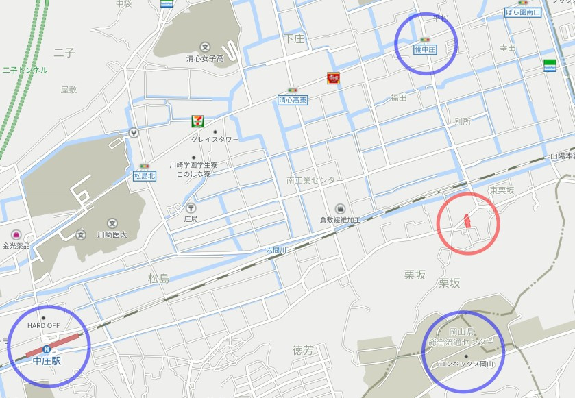 栗坂 中古住宅の地図