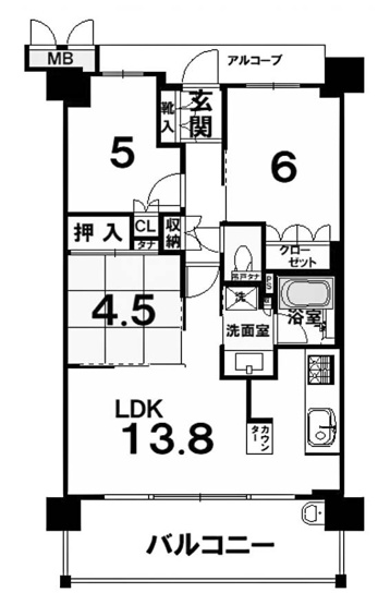 【間取り】 | アトレ西院エルステージ | 専有面積62.77㎡