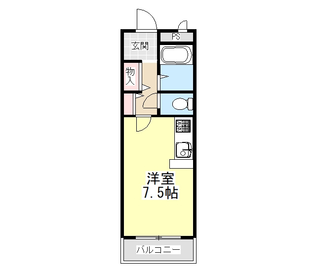 橿原市久米町の賃貸マンションの間取り