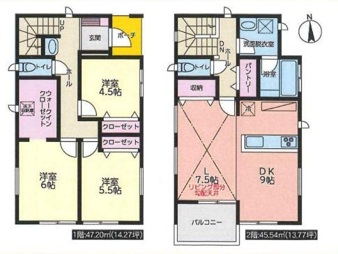 厚木市下荻野　戸建ての間取り|間取図「厚木市下荻野戸建て」
