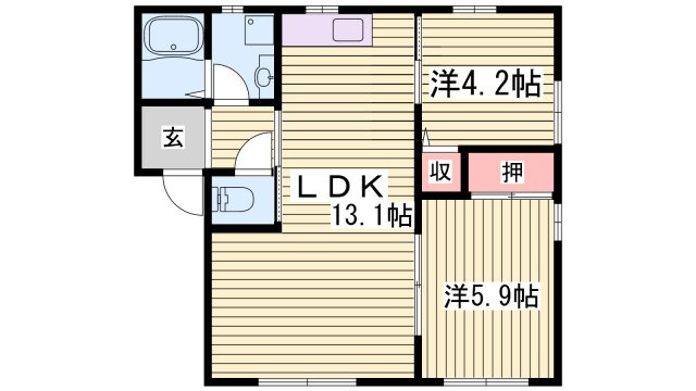 ハイツＫ２の間取り