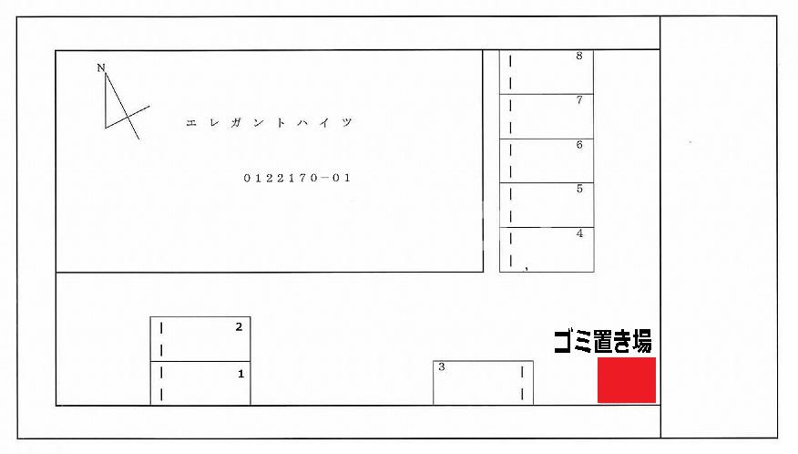 エレガントハイツの区画図|駐車場