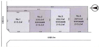 【土地図】 | 川越市寺山　建築条件なし売地　西武新宿線『本川越駅』バス12分　【山田小学区】