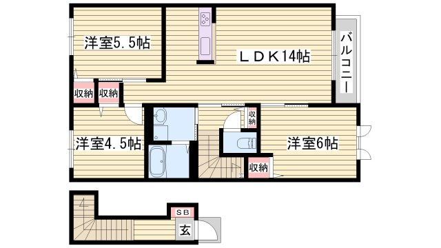 ファミール桜Ａ棟の間取り