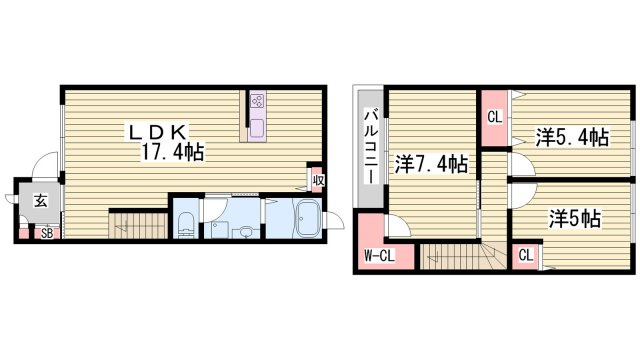 モンテローザ　Bの間取り