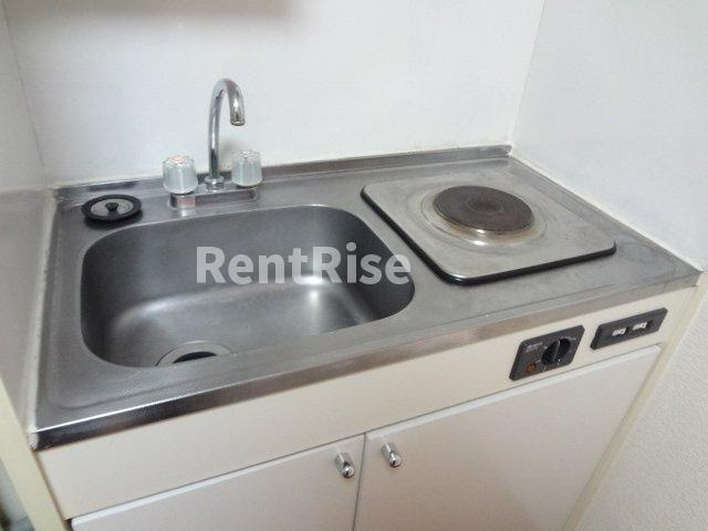 レオパレス昭和のキッチン|安心安全な電気コンロ！