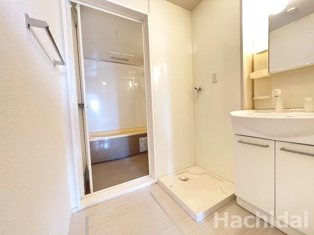 スタースレイプの玄関|シャンプードレッサー付き　室内洗濯機置き場