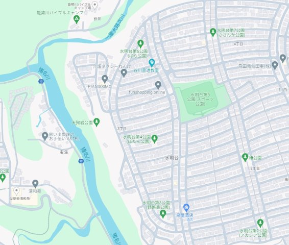 川西市水明台　第１４期の地図