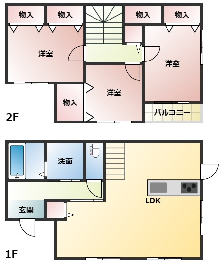 高岡町内山　中古戸建の間取り