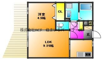 久留米市荒木町荒木のハイツの間取り