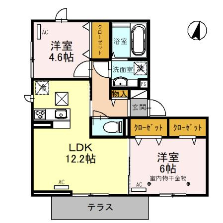 シャンティーユ大竹山Ⅱの間取り