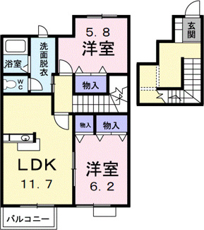 【間取り】 | サン・ヒルズ永国Ｃ | 間取図