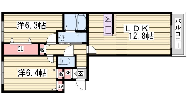 シャーメゾン粟津の間取り