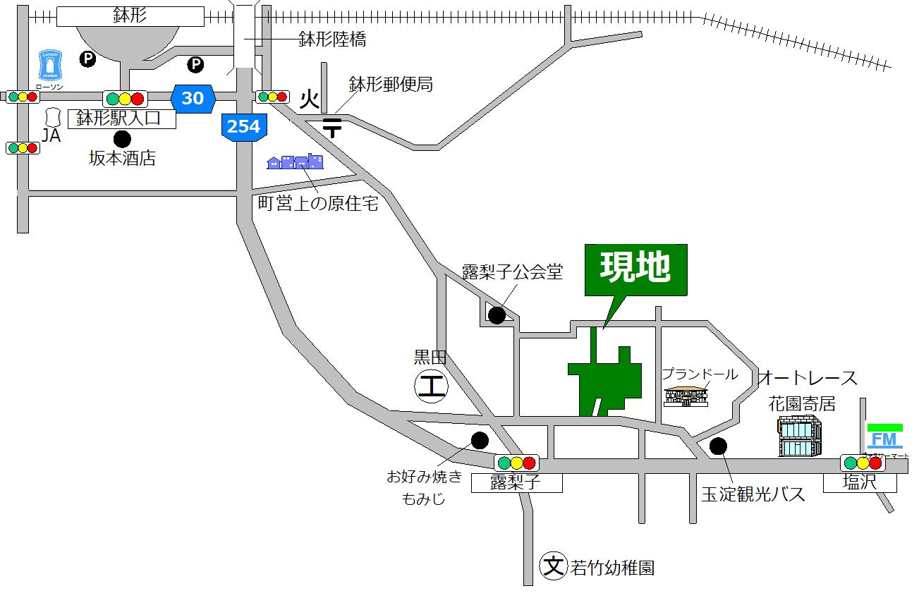 寄居町露梨子土地　1697坪の地図