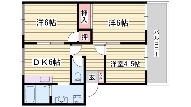 ハイツときB棟の間取り
