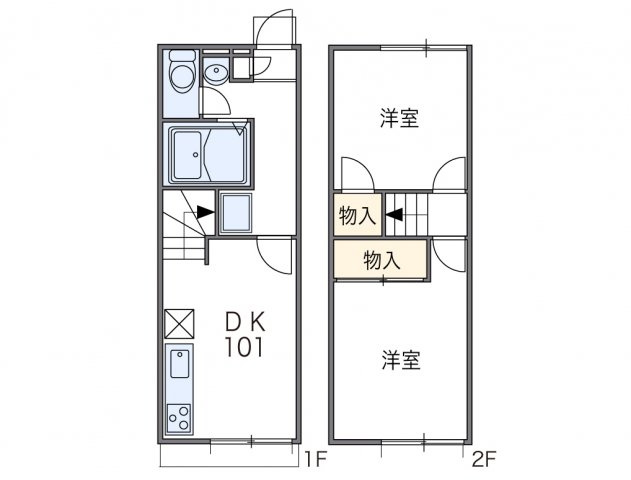 レオパレス太子Ⅱの間取り|代表的な間取のため実際の間取とは異なる場合があります