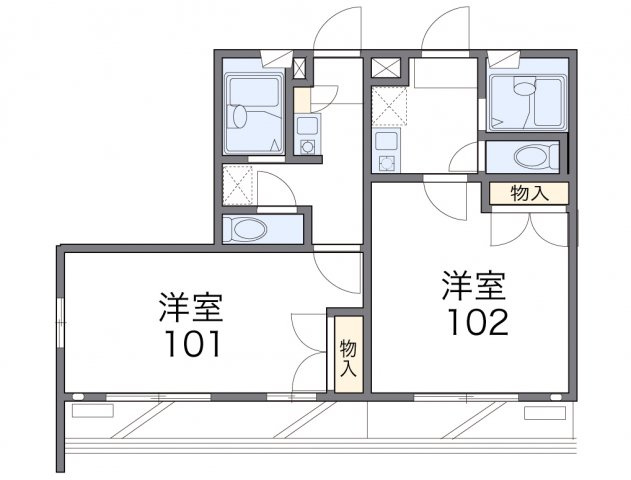 レオパレスセント・クロスの間取り|代表的な間取のため実際の間取とは異なる場合があります