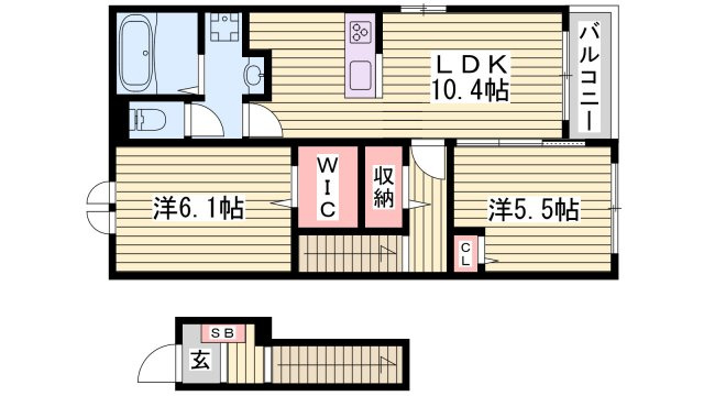 コンフォースＨＩＳＡＧＯの間取り