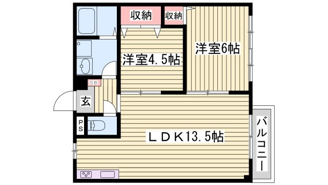 エルディム松本の間取り