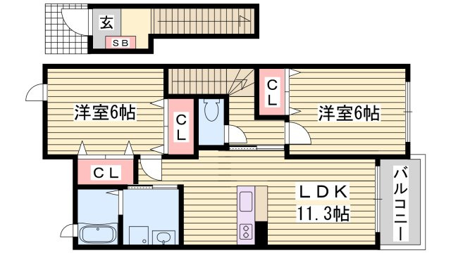 エーデル緑ヶ丘Ｄの間取り